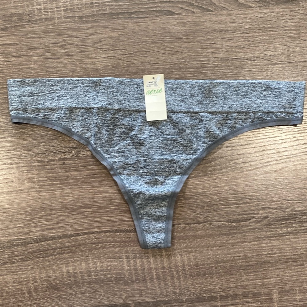 NWT - Aerie Seamless Thong Panties - Heather Gray - XL or XXL